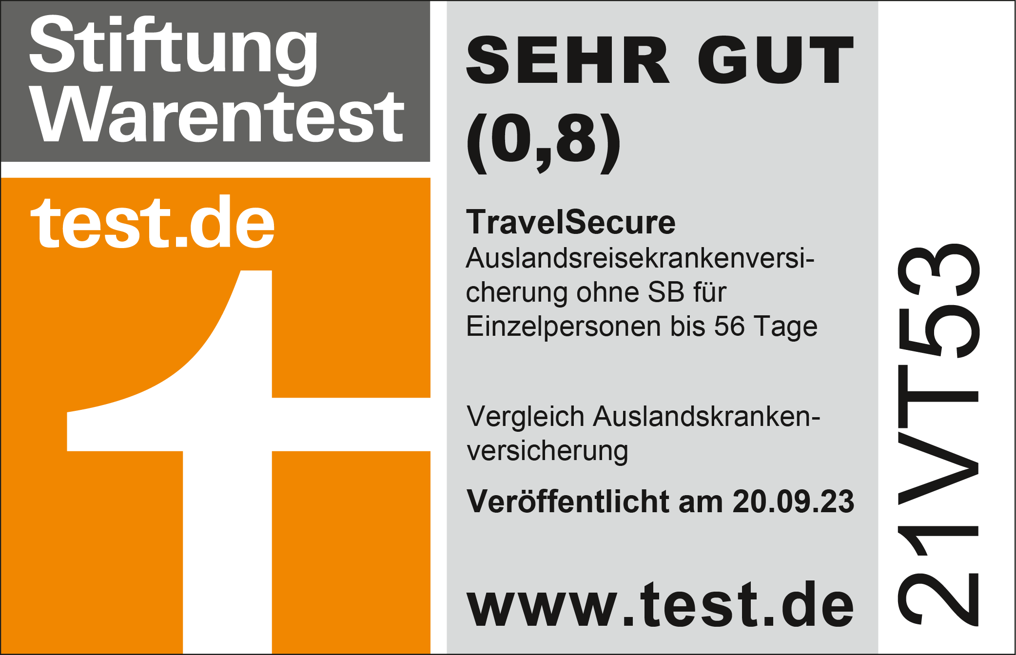  Testsieger Auslandskrankenversicherung 09/2023 Würzburger
