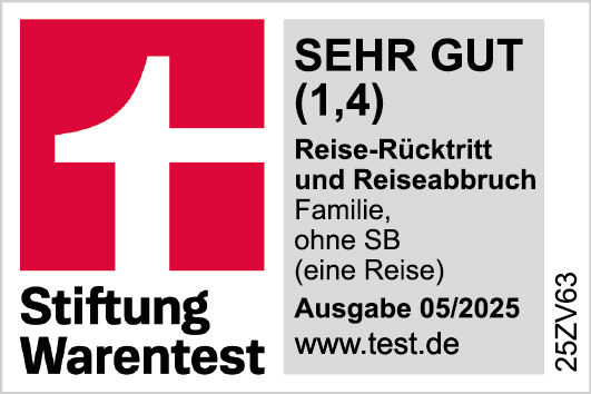 Testsieger 05/2025 Reiserücktrittsversicherung Single