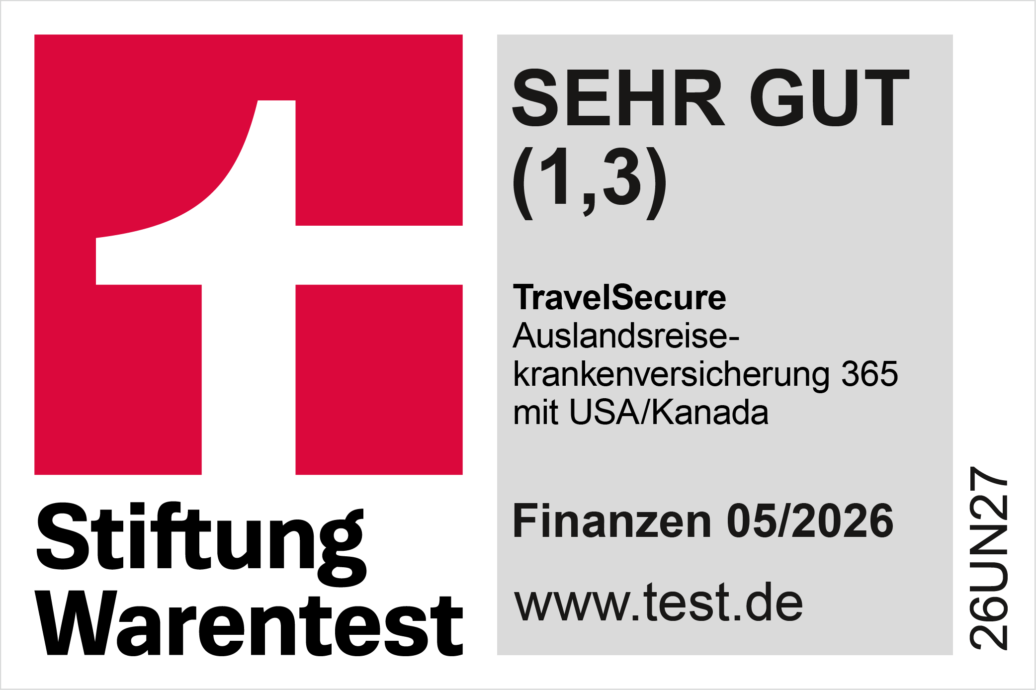  Testsieger Auslandskrankenversicherung 05/2026 TravelSecure